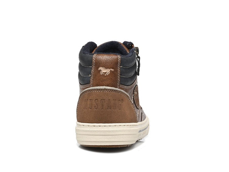 Baskets semi montantes Mustang marron 