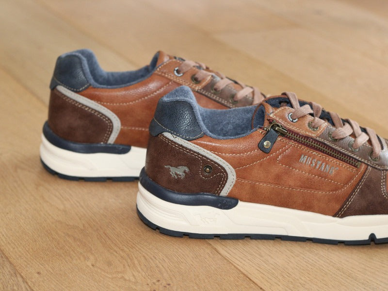 Chaussures sneakers marron Mustang avec semelle sport