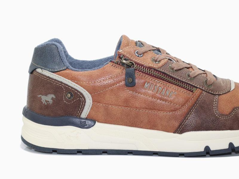 Chaussures sneakers marron Mustang avec semelle sport