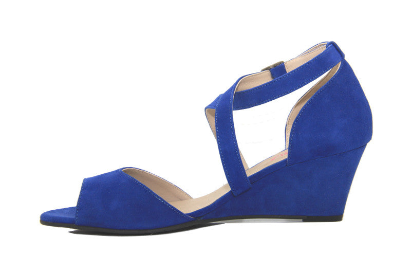 Sandales Compensées Bleu Royal