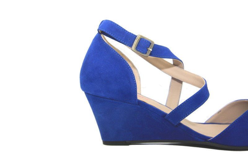 Sandales Compensées Bleu Royal