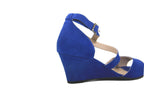 Sandales Compensées Bleu Royal