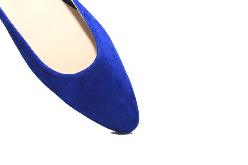Escarpins en cuir velours bleu Saphir