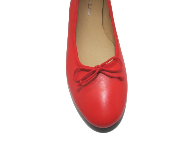 Ballerines en cuir rouge Lipstick