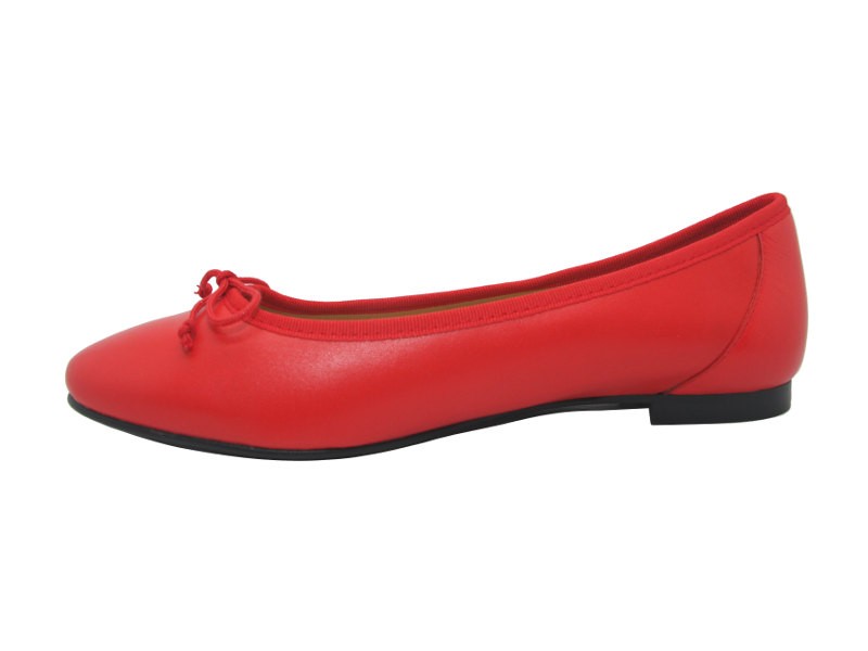 Ballerines en cuir rouge Lipstick