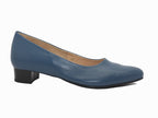 Escarpins en cuir bleu à petit talon Marly