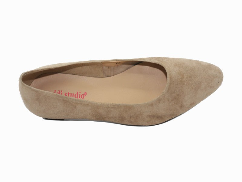 Escarpins en cuir velours beige Janet