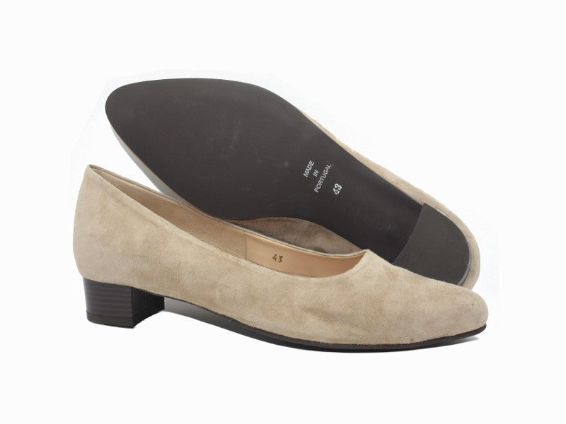 Escarpins en cuir velours beige Janet