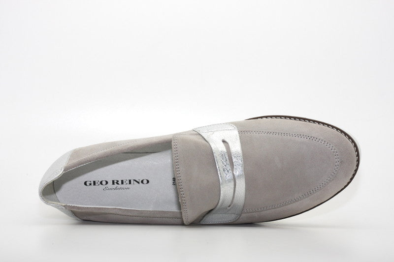 Mocassins en cuir velours gris Mac