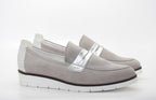 Mocassins en cuir velours gris Mac