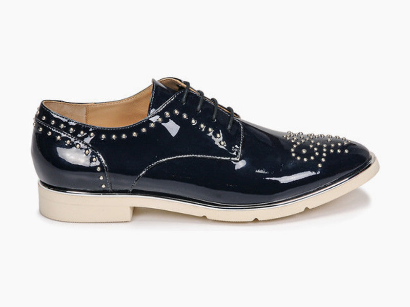 Derbie en cuir bleu nuit Prettys