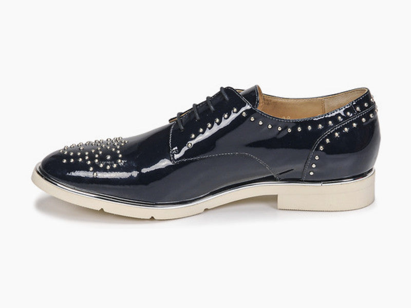 Derbie en cuir bleu nuit Prettys