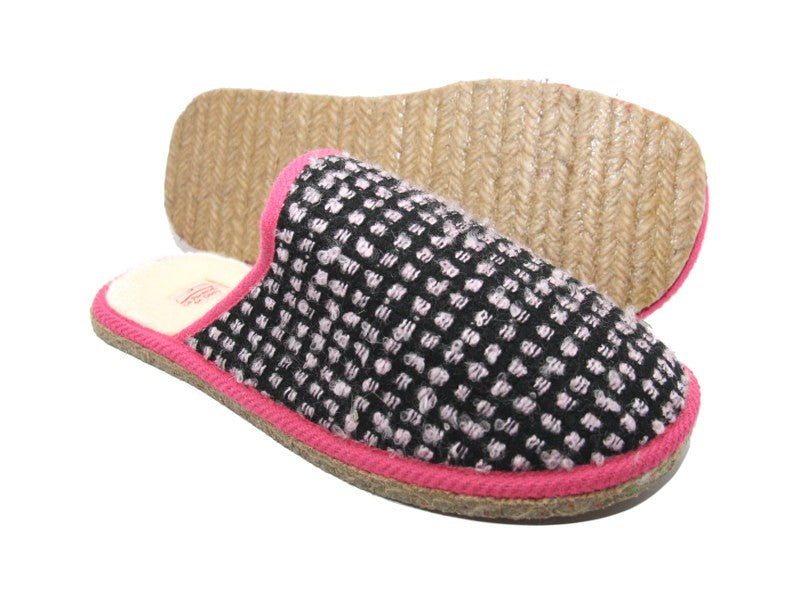 Mules sur semelle espadrille Plumetis