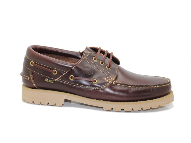 Chaussures bateau en cuir marron Nautic et semelle épaisse