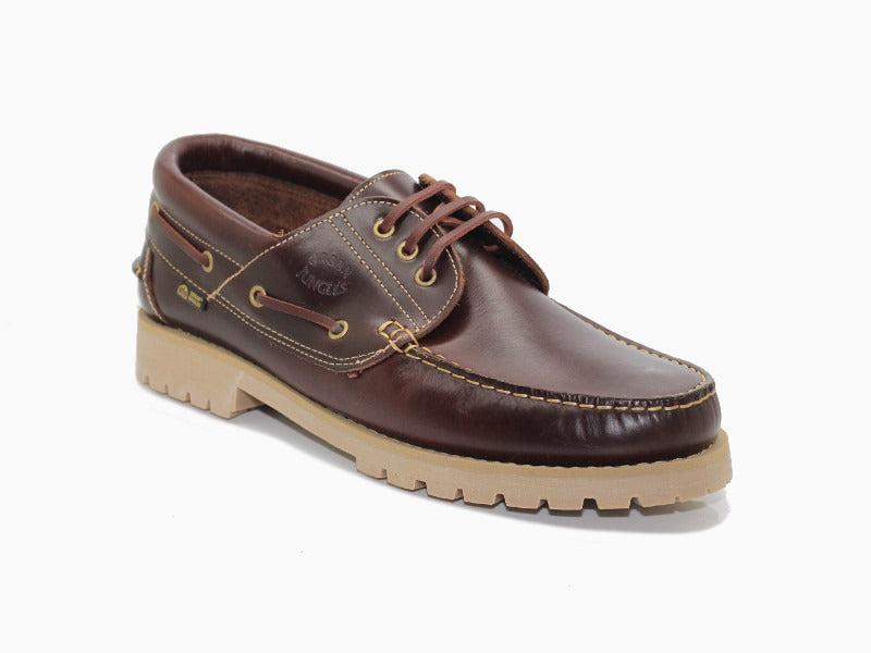 Chaussures bateau en cuir marron Nautic et semelle épaisse