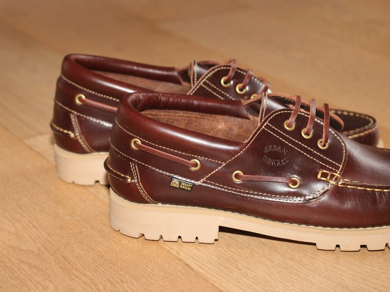 Chaussures bateau en cuir marron Nautic et semelle épaisse