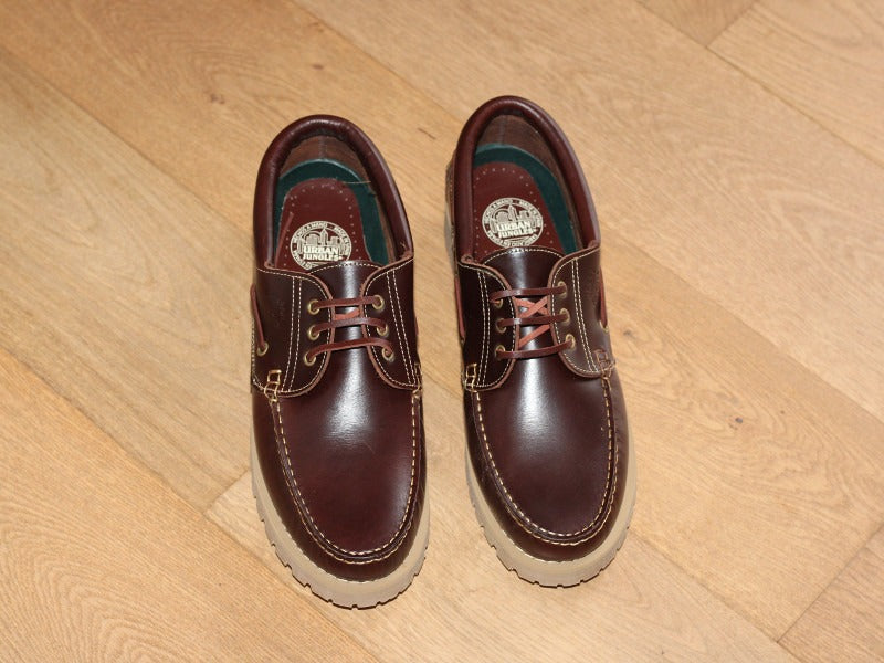Chaussures bateau en cuir marron Nautic et semelle épaisse