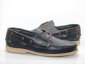 Chaussures bateau en cuir bleu marine Bermudes