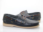 Chaussures bateau en cuir bleu marine Bermudes