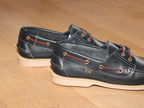 Chaussures bateau en cuir bleu marine Bermudes