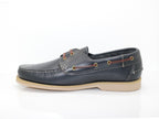 Chaussures bateau en cuir bleu marine Bermudes