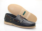 Chaussures bateau en cuir bleu marine Bermudes