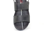 Sandales sport double bride en cuir noir Tarifa