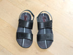 Sandales sport double bride en cuir noir Tarifa