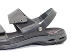 Sandales sport double bride en cuir noir Tarifa