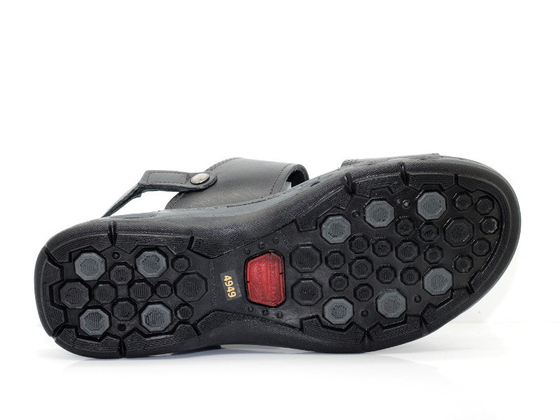 Sandales sport double bride en cuir noir Tarifa