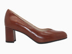 Escarpins en cuir marron camel