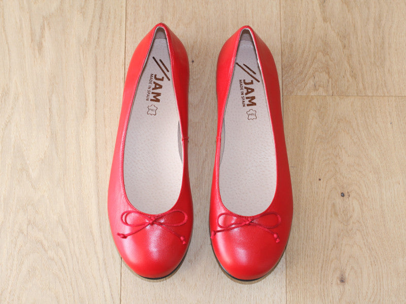 Ballerines en cuir rouge Pepita