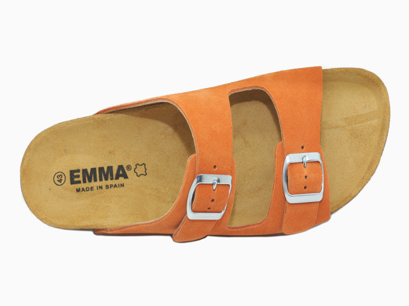 Sandales en cuir velours orange Peps
