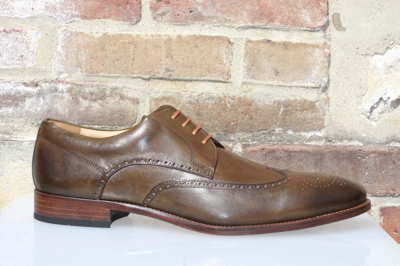 Derby en cuir marron olive Ralph