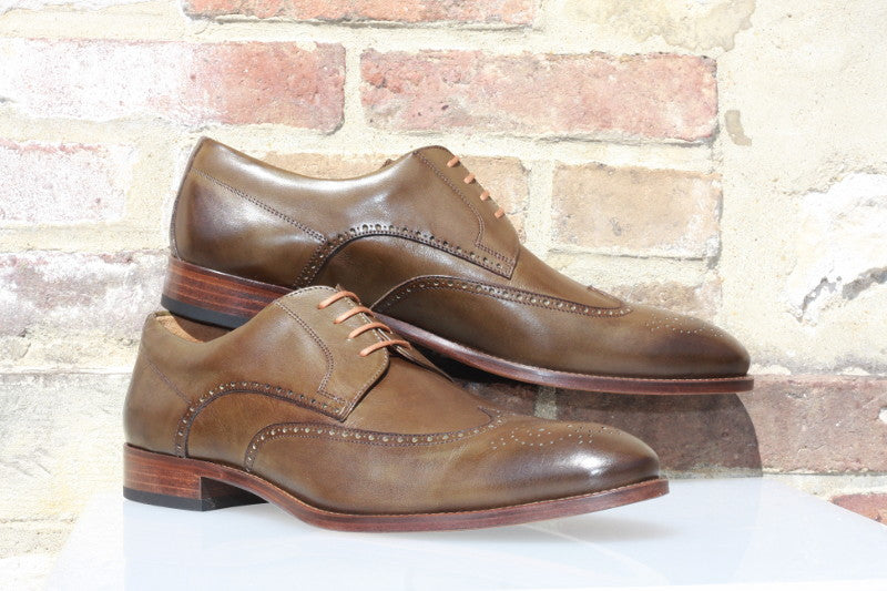 Derby en cuir marron olive Ralph