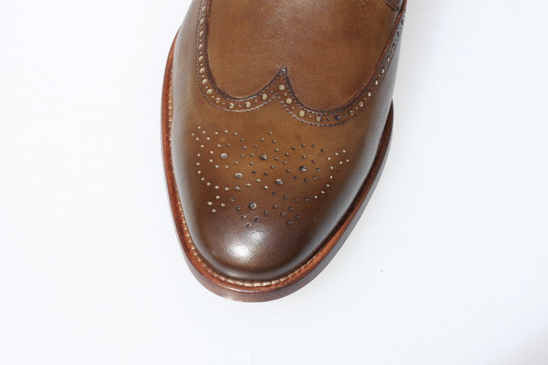 Derby en cuir marron olive Ralph