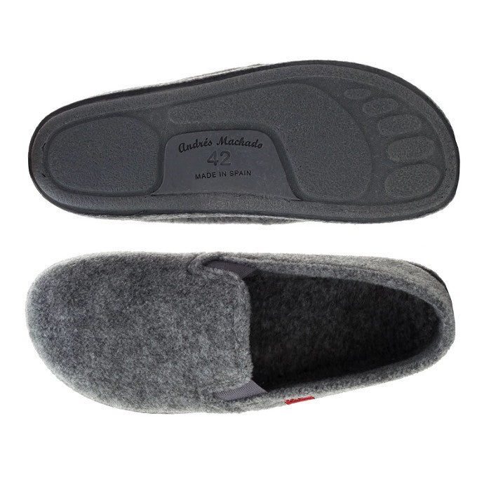 Chaussons d'intérieur en feutre gris 