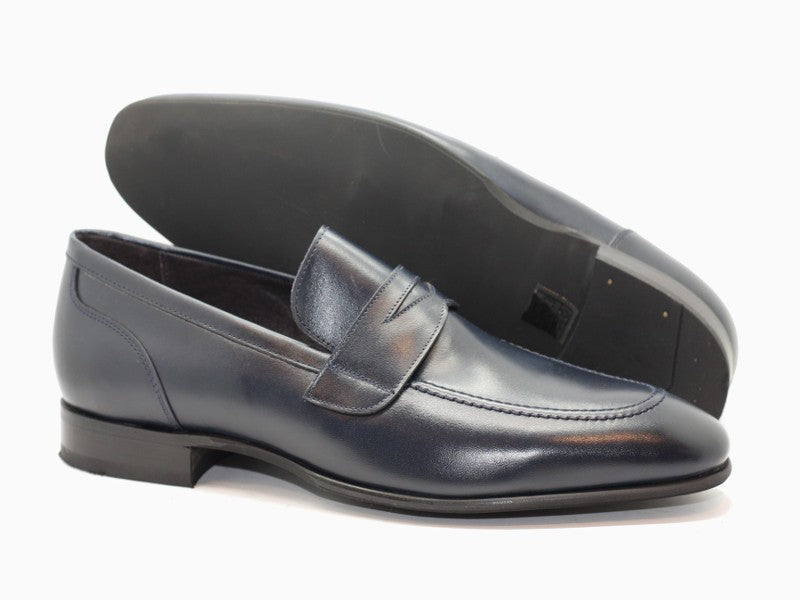 Mocassin en cuir bleu Valentin