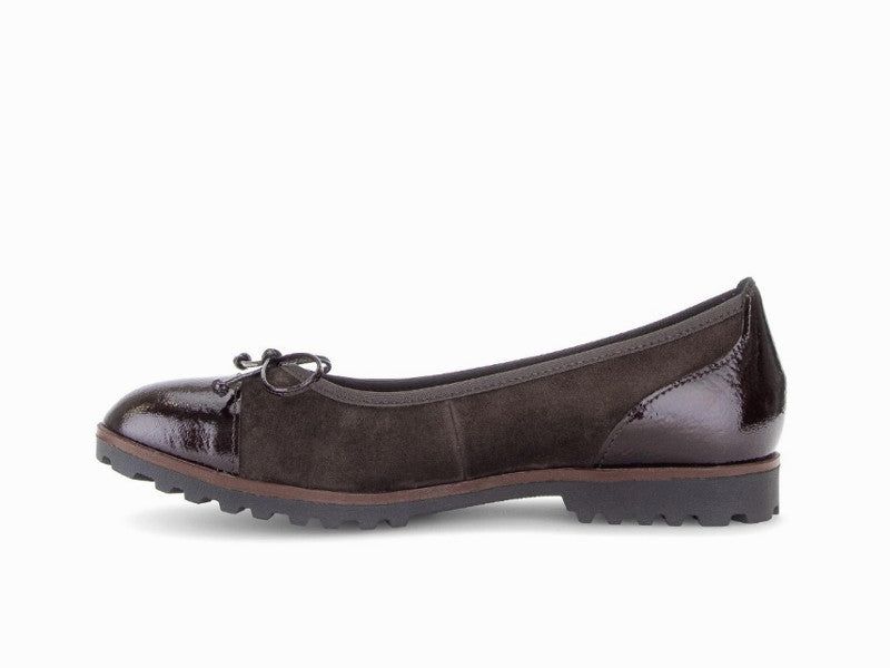 Ballerines sport vernis et velours chocolat