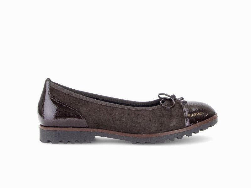 Ballerines sport vernis et velours chocolat