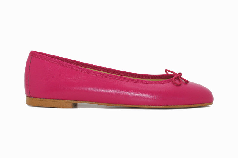 Ballerines en cuir rose fuchsia
