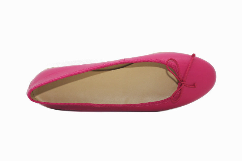 Ballerines en cuir rose fuchsia
