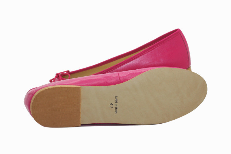 Ballerines en cuir rose fuchsia