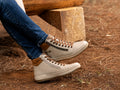 Baskets montantes en cuir beige Marcus