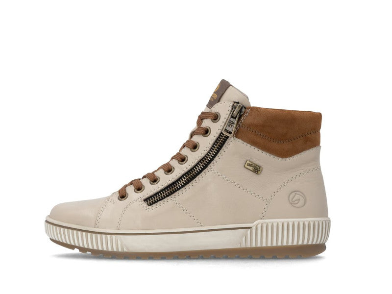 Baskets montantes en cuir beige Marcus