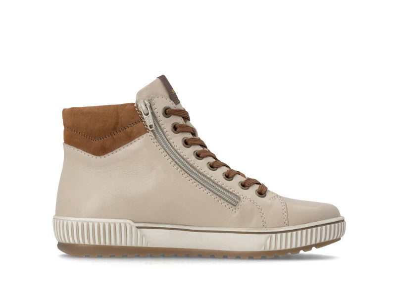Baskets montantes en cuir beige Marcus