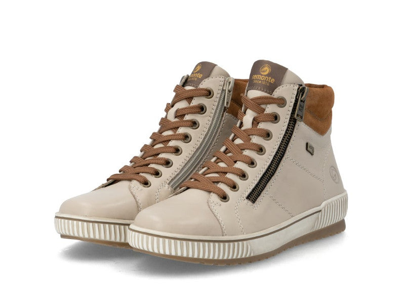Baskets montantes en cuir beige Marcus
