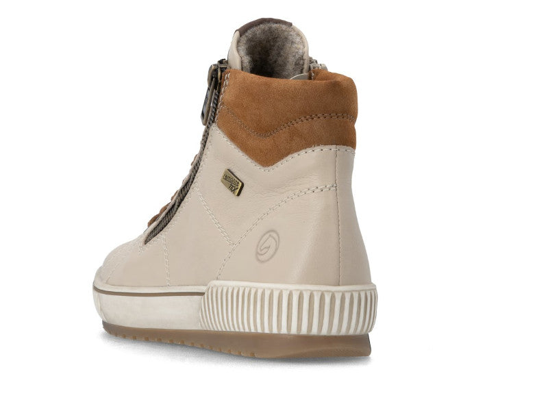 Baskets montantes en cuir beige Marcus