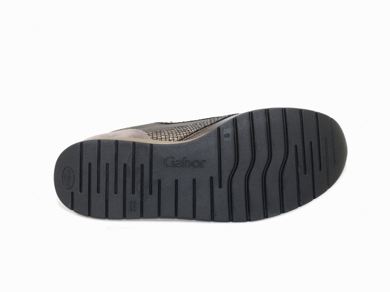 Baskets compensées largeur K en cuir Mohair