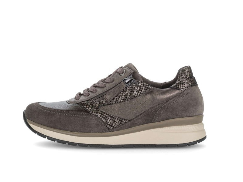 Baskets compensées largeur K en cuir Mohair